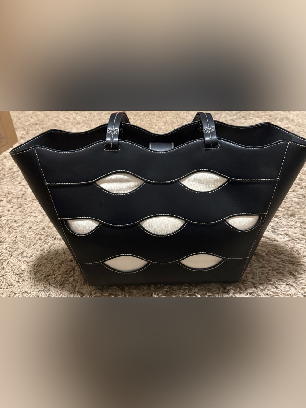 Free Assembly Allegra Cut-Out Tote 3.50 x 12.75 x 11.00 Black